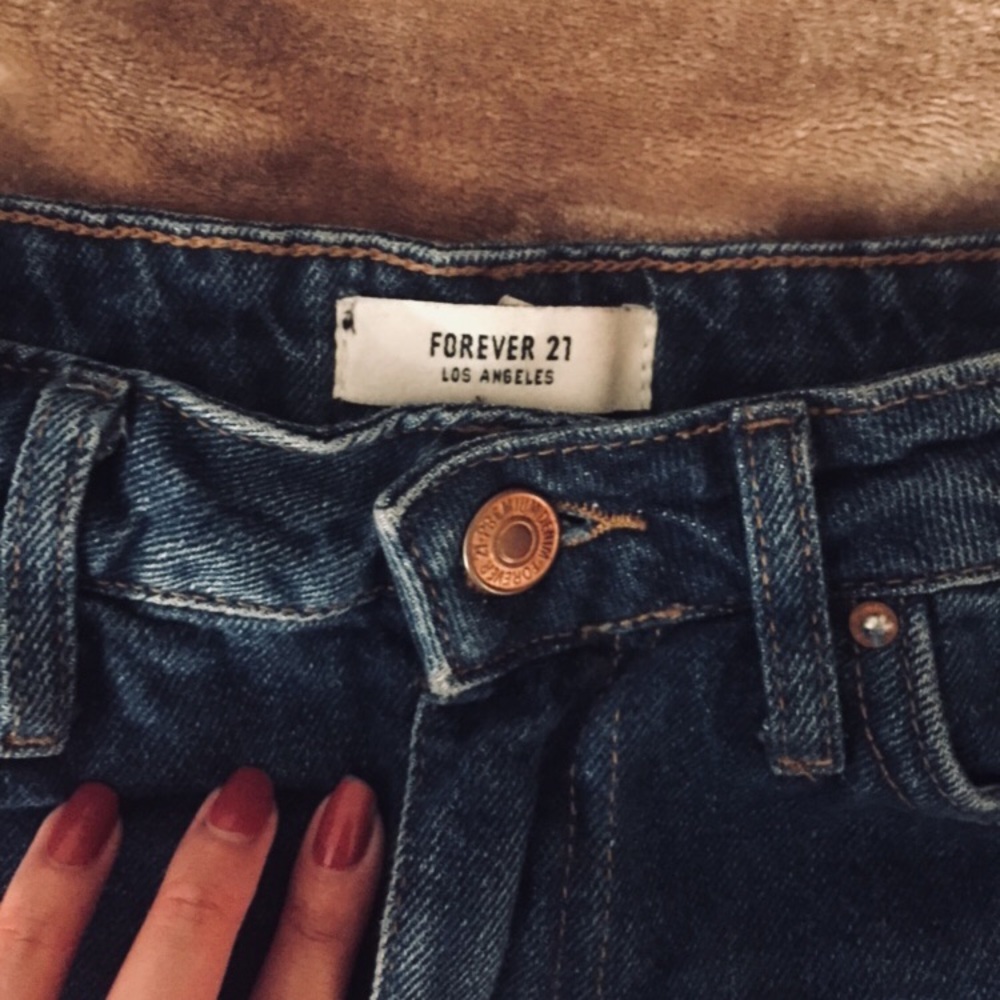 F21 high waisted jean shorts